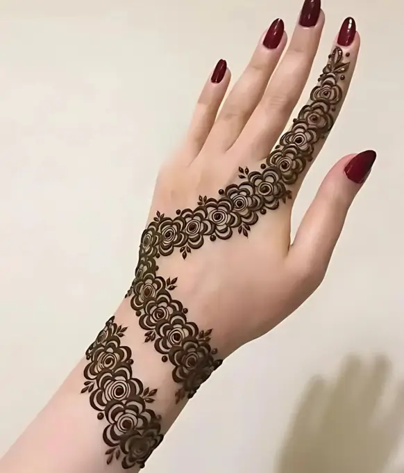 Floral Wrist Band Mehndi Designs